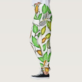 Chique levendige bladeren patroon leggings (Links)