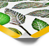 Chique levendige bladeren patroon perfect poster (Hoek)