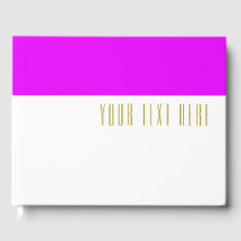 Chique levendige roze bovenste kleurblok op witte  gastenboek