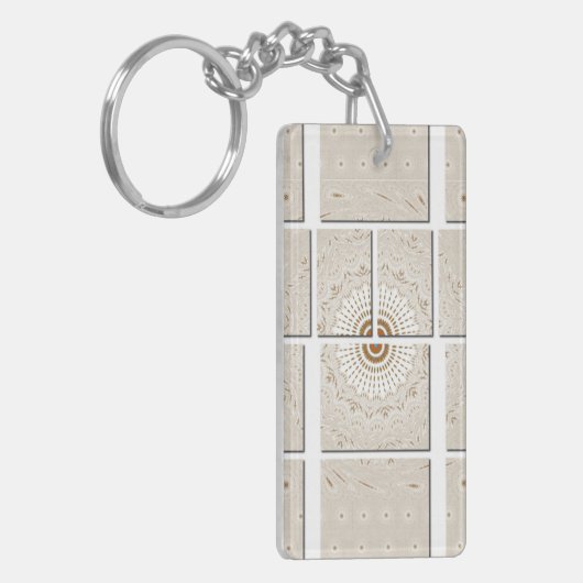 Chique Licht Bloemen  Afrikaans Beige Tint Art Sleutelhanger (Voorkant Links)