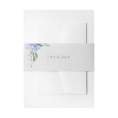 Chique licht grijs & blauw hortensia uitnodigingen wikkel (Voorkant Voorbeeld)