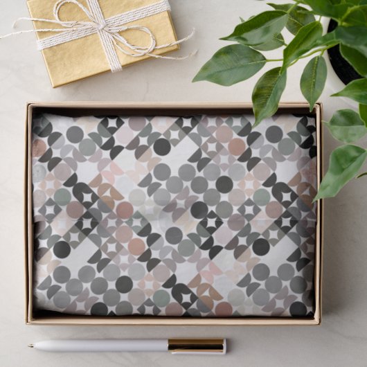 Chique licht mauve taupe beige grijze cirkels patr tissuepapier (Geschenk)