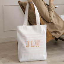 Chique Licht Roze Preppy 3-letter Monogram Canvas