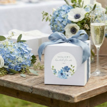 Chique lichtblauwe waterverf bloemige bruidsdouche