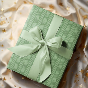 Chique lichte bos donkere saliegroen gestreepte zi cadeaupapier