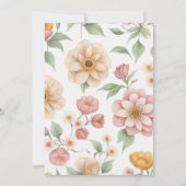 chique lichte roze tuin bloemenverjaardag kaart (Achterkant)