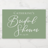 Chique Lichtgroene Bruidsmeisjesfeest Persoonlijke Sparkling Wijnetiket (Enkel label)