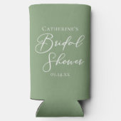 Chique Lichtgroene Bruiloft Uitnodiging Persoonlij Seltzer Blikjeskoeler (Achterkant)