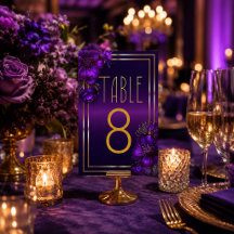 Chique Lichtpaarse Paarse Huwelijk Tafel Nummer