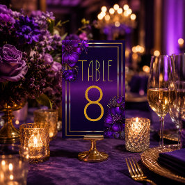 Chique Lichtpaarse Paarse Huwelijk Tafel Nummer Kaart