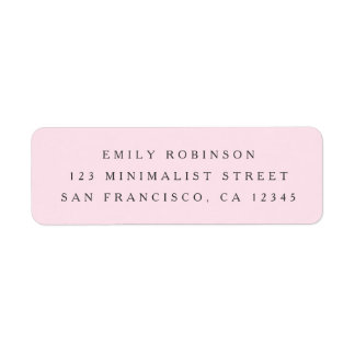 Chique lichtroze minimalistische retouradreslabels etiket
