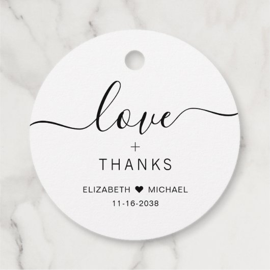 Chique liefde en Bedankt bruiloft Bedankjes Labels (Achterkant)