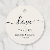 Chique liefde en Bedankt crème bruiloft Bedankjes Labels (Achterkant)