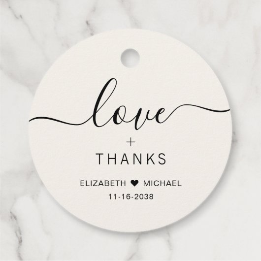 Chique liefde en Bedankt crème bruiloft Bedankjes Labels (Achterkant)