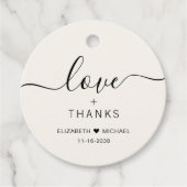 Chique liefde en Bedankt crème bruiloft Bedankjes Labels (Voorkant)