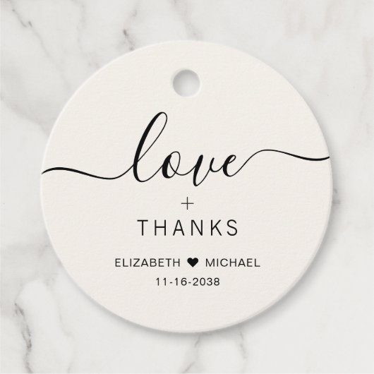 Chique liefde en Bedankt crème bruiloft Bedankjes Labels (Voorkant)