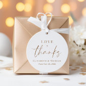 Chique liefde en Bedankt gouden typografie bruilof Bedankjes Labels