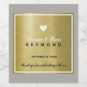 Chique liefde hart goud classy & elegante bruiloft wijn etiket (Enkel label)