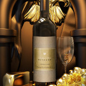 Chique liefde hart goud classy & elegante bruiloft wijn etiket
