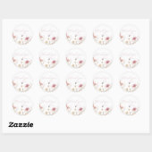 Chique Liefde in bloei Bruidsfeest   Ronde Sticker (Vel)