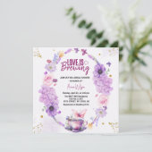 Chique liefde is het brouwen van lila lavendel vri kaart (Staand voorkant)