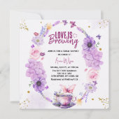 Chique liefde is het brouwen van lila lavendel vri kaart (Voorkant)