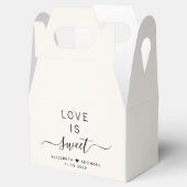 Chique liefde is zoete crème bruiloft bedankdoosjes (Geopend)