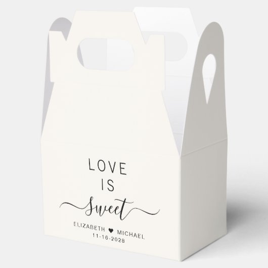 Chique liefde is zoete crème bruiloft bedankdoosjes (Geopend)