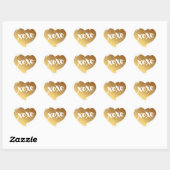 CHIQUE LIEFDE XOXO HART moderne faux glanzend goud Hart Sticker (Vel)