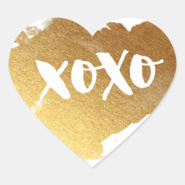 CHIQUE LIEFDE XOXO HART moderne faux glanzend goud Sticker
