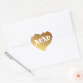 CHIQUE LIEFDE XOXO HART moderne faux glanzend goud Sticker (Envelop)