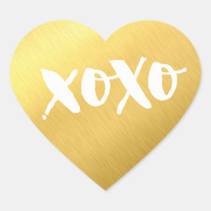 CHIQUE LIEFDE XOXO HART moderne faux glanzend goud Sticker