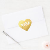 CHIQUE LIEFDE XOXO HART moderne faux glanzend goud Sticker (Envelop)