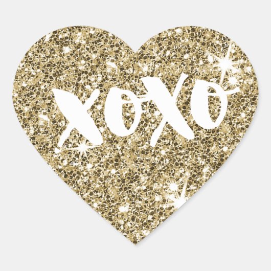 CHIQUE LIEFDE XOXO HART moderne faux gouden glitte Sticker (Voorkant)