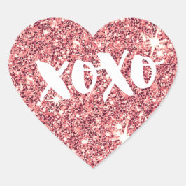 CHIQUE LIEFDE XOXO HART moderne faux roze glitter Sticker