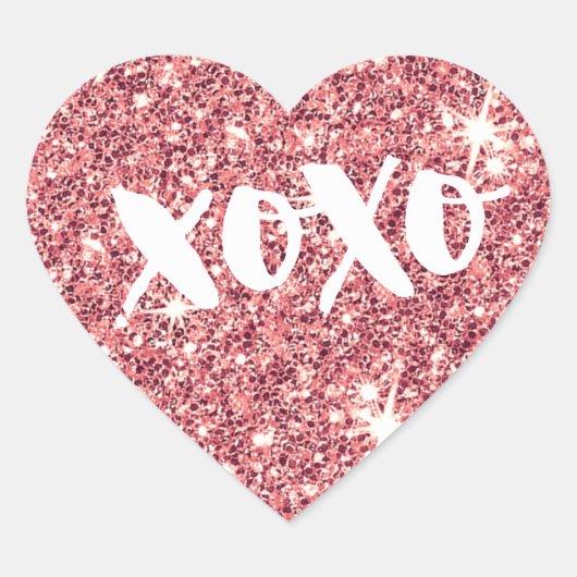 CHIQUE LIEFDE XOXO HART moderne faux roze glitter Sticker (Voorkant)