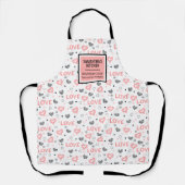 Chique Liefdeslettering Roze Zwarte Hart Schort (Voorkant)
