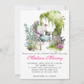 Chique Lila Groene Bloemen Tuin Stoel Vrijgezellen Kaart (Voorkant)