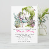 Chique Lila Groene Bloemen Tuin Stoel Vrijgezellen Kaart (Staand voorkant)