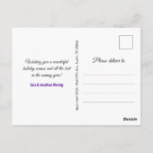 Chique lila paarse faux glitter Kerst nieuwjaar Briefkaart (Achterkant)