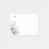 Chique Lila Paarse Wildflower Vlinder Waterverf Post-it® Notes (Voorkant)