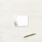 Chique Lila Paarse Wildflower Vlinder Waterverf Post-it® Notes (Op bureau)
