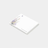Chique Lila Paarse Wildflower Vlinder Waterverf Post-it® Notes (Schuin)
