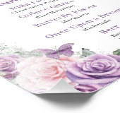 Chique Lila Roze Bloemachtige Quinceanera Bar Dran Foto Afdruk (Hoek)