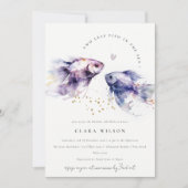 Chique Lila Waterverf Kustvis Vrijgezellenfeest Kaart (Voorkant)