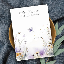 Chique Lila Wildflower Blank Logo Sieraden Display Visitekaartje