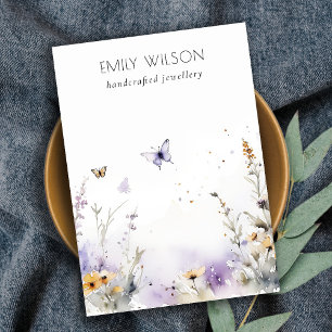 Chique Lila Wildflower Blank Logo Sieraden Display Visitekaartje