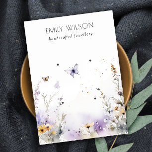 Chique Lila Wildflower Butterfly 2 Oorbel Display Visitekaartje