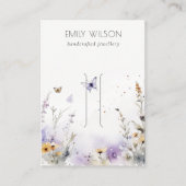Chique Lila Wildflower Butterfly Haarspeld Display Visitekaartje (Voorkant)