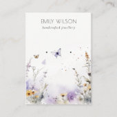 Chique Lila Wildflower Ketting Oorbel Display Visitekaartje (Voorkant)